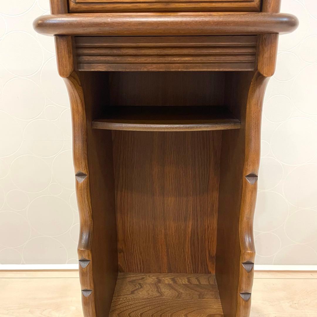 【希少】オールドカリモク 電話台 アンティーク スリムラック サイドチェスト