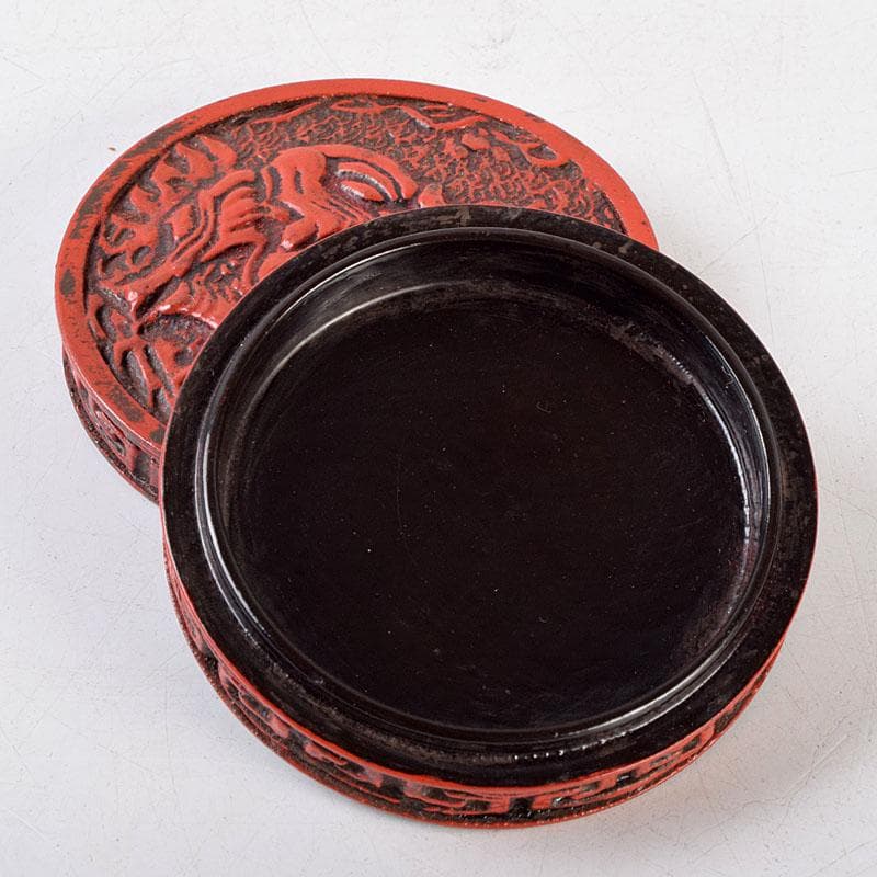 茶道具　漆塗　堆朱香合　仕覆付　C　8669