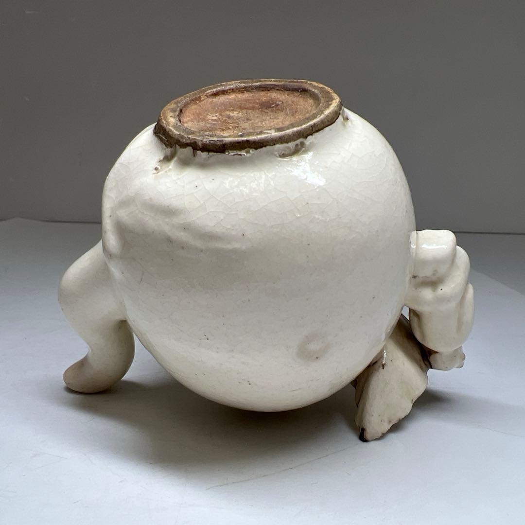 朝鮮美術　李朝桃形水注　鑑定箱付　幅約12㎝　東Y7-0609⭐︎2Fトコチ