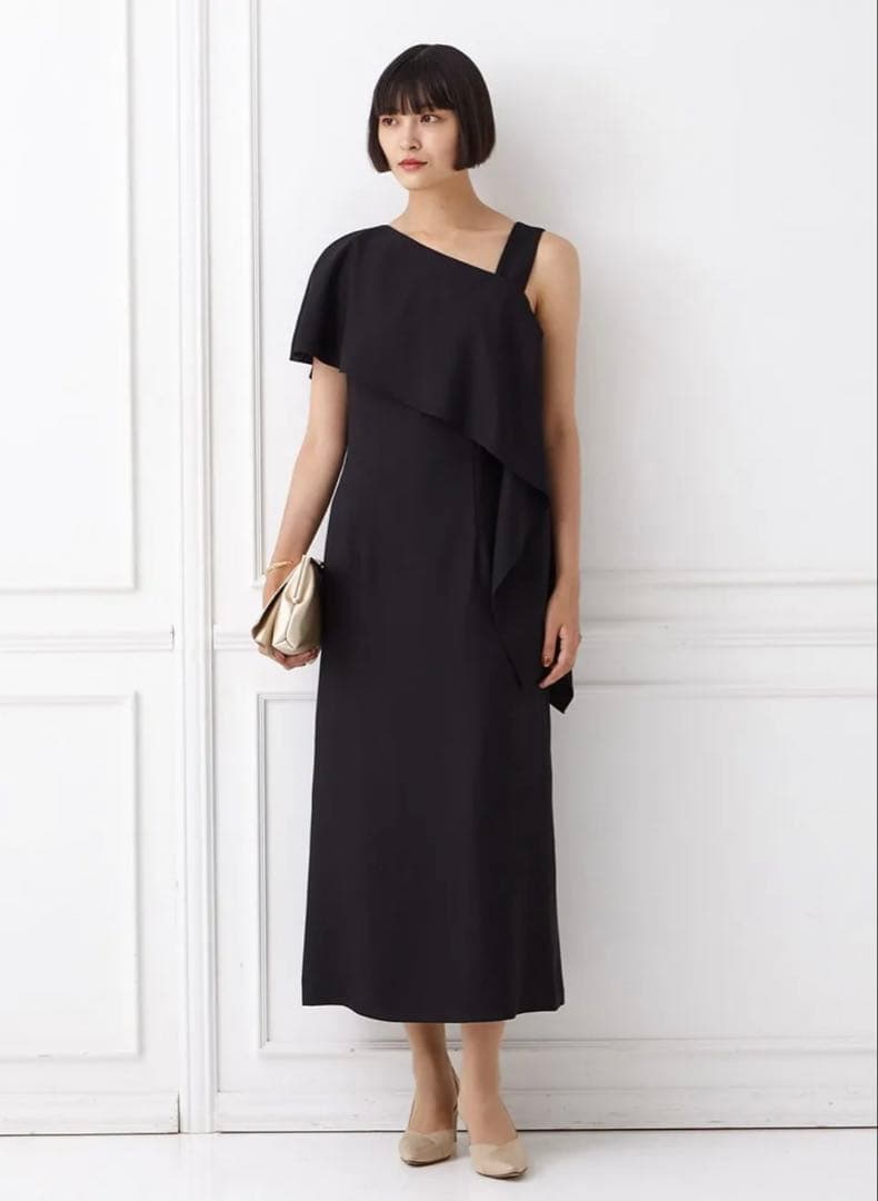 Aimer Acret アシンメトリーケープ付タイトラインドレス オケージョン