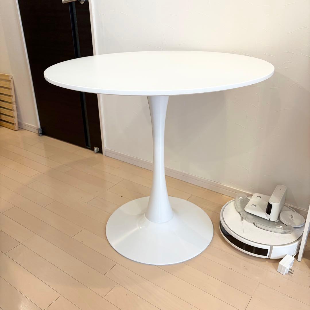 美品✨韓国インテリア チューリップラウンドテーブル　ホワイト　80cm