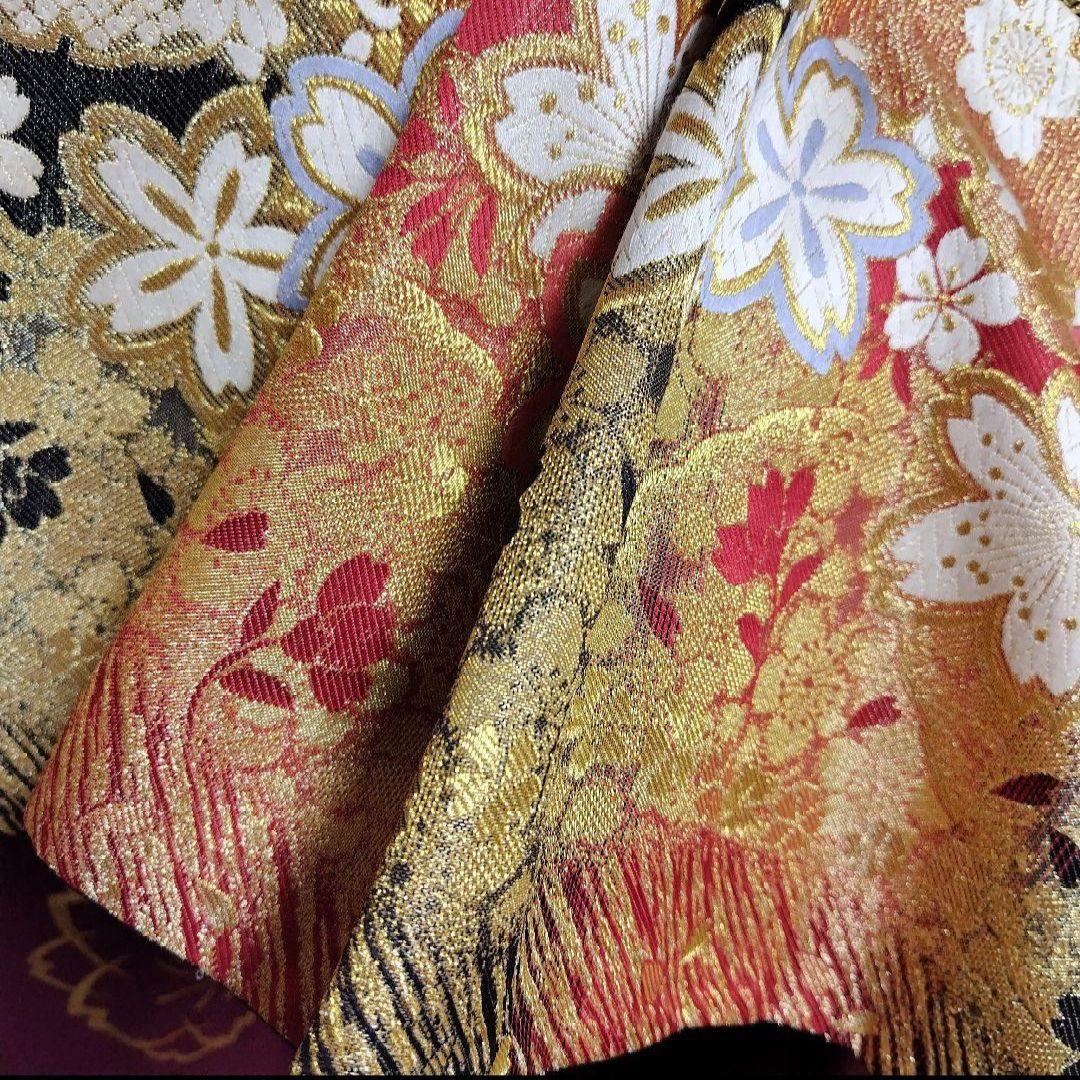 新品未使用！振袖フルセット(7点)・成人式・古典柄・金彩加工・色紙花鞠文・正絹