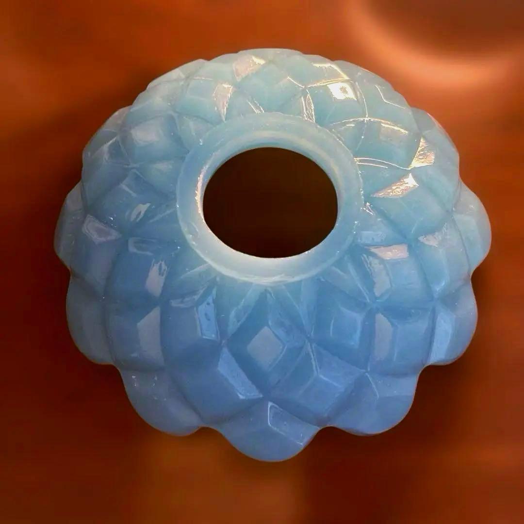 オールドバカラ　ミニシャンデリア　（刻印入）　ブルーオパールセント　フランス