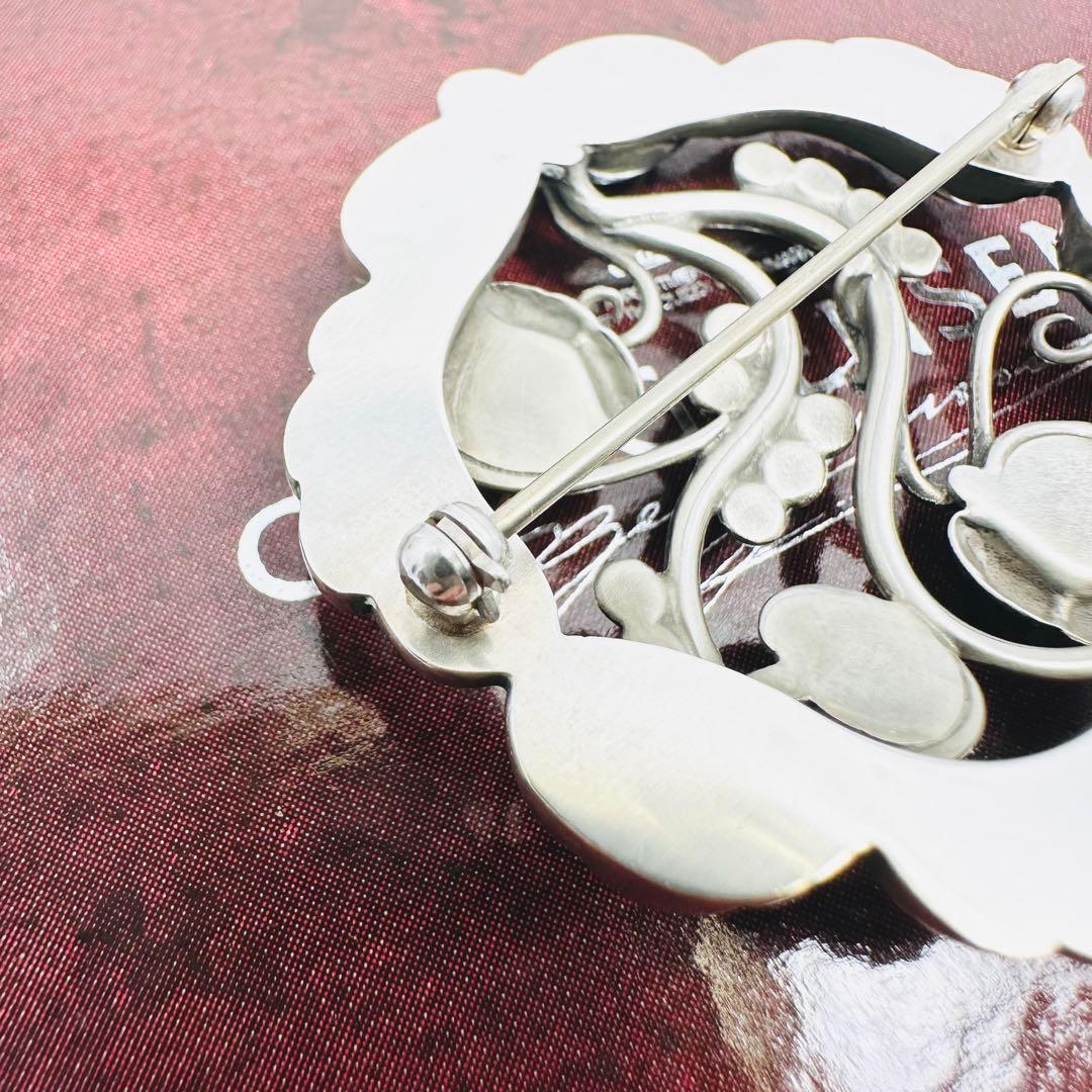 美品　  159 シルバーブローチ　ムーンライトブロッサム