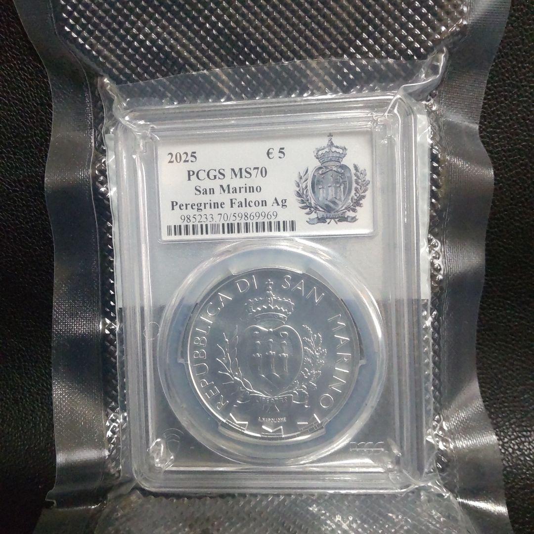 【最高鑑定】2025年 サンマリノ ペレグリンファルコン 1オンス銀貨 純銀
