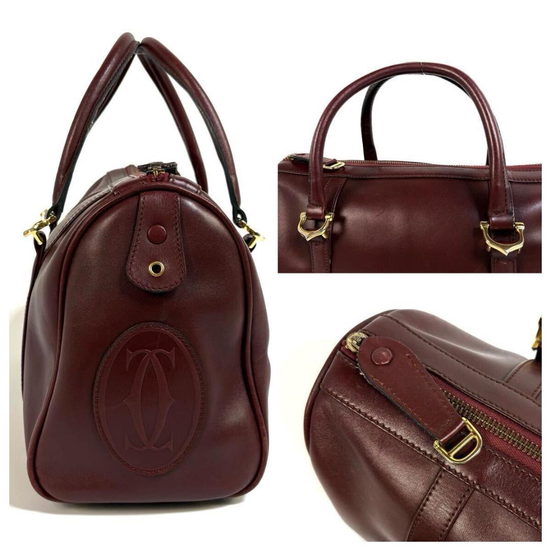 【美品】Cartier レザー マストライン ハンドバッグ 元袋カード付き