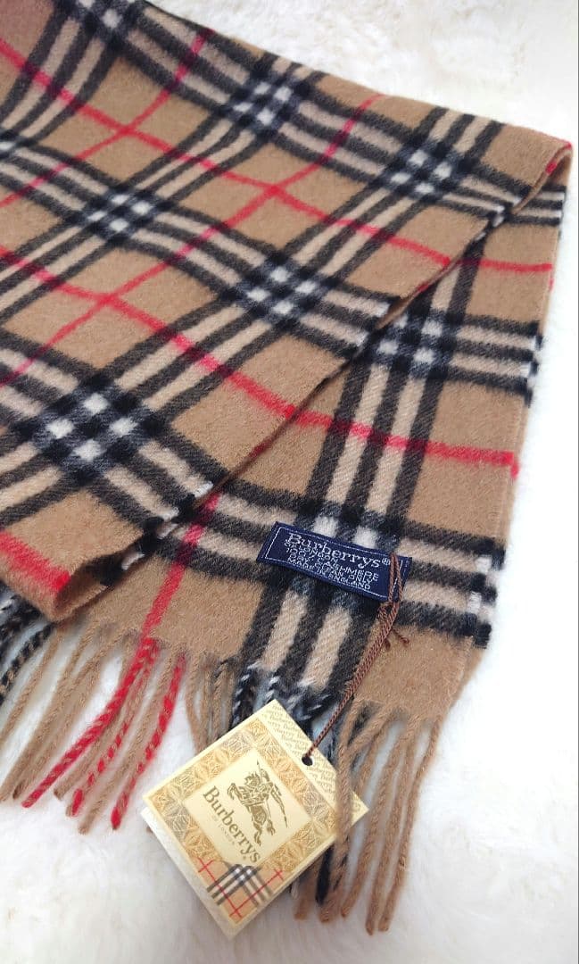 【新品】【タグ付き】Burberryバーバリー　マフラー　カシミヤ　ノバチェック