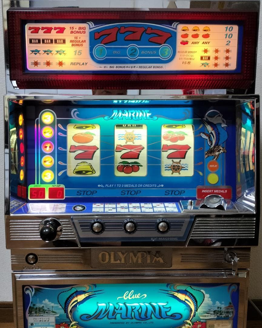 【パチスロ実機】オリンピア★ブルーマリーンⅡ【不要機付き】４号機・レトロ