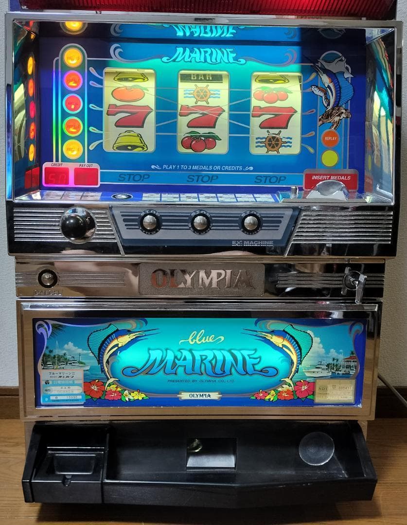 【パチスロ実機】オリンピア★ブルーマリーンⅡ【不要機付き】４号機・レトロ