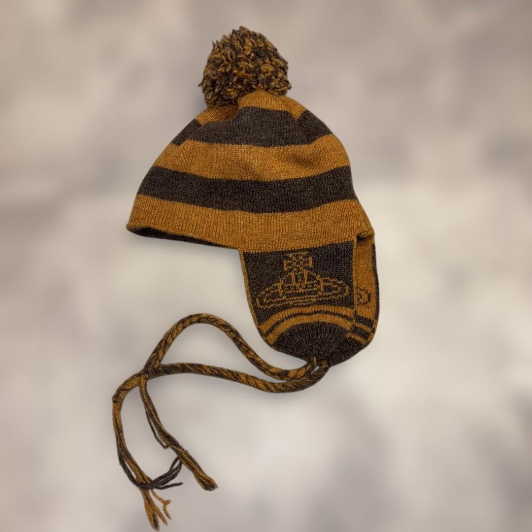 激レア★ 正規品 ヴィヴィアンウエストウッド ニット帽耳当てポンポン 正規品