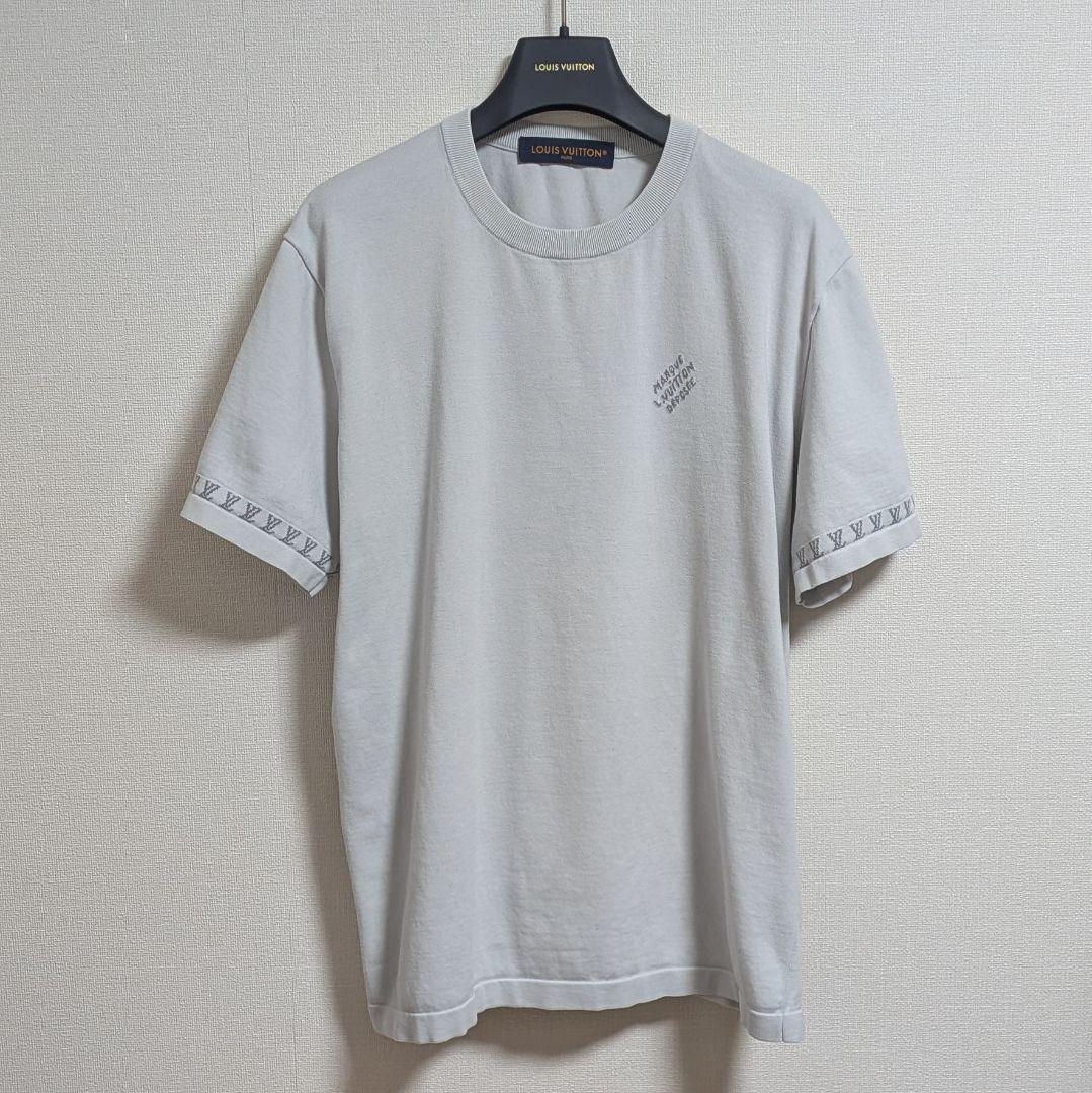 【値下げ】ルイヴィトン 半袖カットソー モノグラム柄 グレー XL
