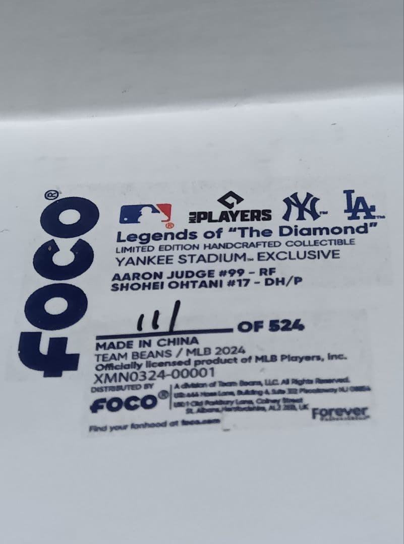 新品☆５２４個限定　シリアルナンバー付 大谷翔平＆アーロンジャッジボブルヘッド