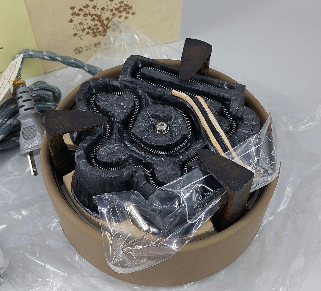 f764-34 茶道具　野々田式　炭型電熱器　B型　100v410w 野々田商店