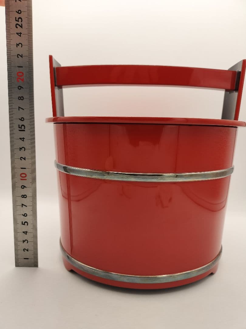 c603 手桶水指 朱銀 輪島静峰 木箱 茶道具 古物