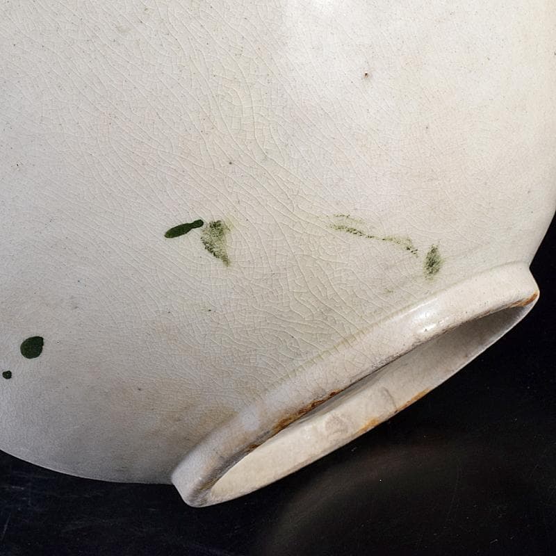 朝鮮美術　李朝　高麗白磁　色絵　花文　壷　高さ約31㎝　V　R7859B