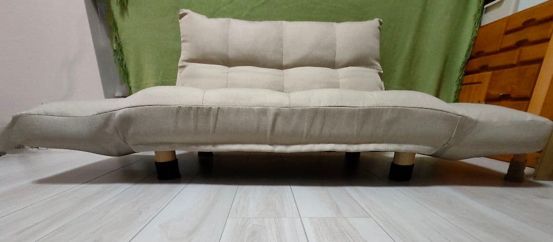 【ベルーナ】カウチソファ LIRAKU　（ベージュ）