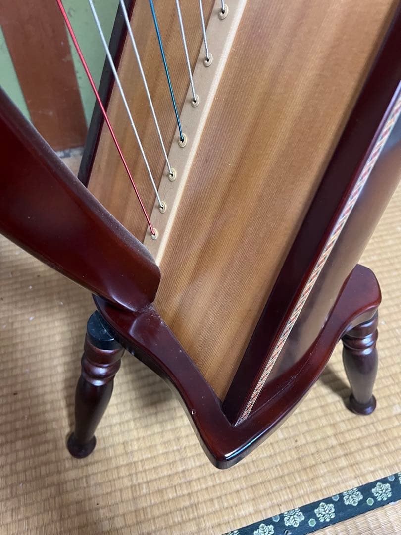 ramu　青山 AOYAMA ダークブラウン 34弦ハープ 130DB