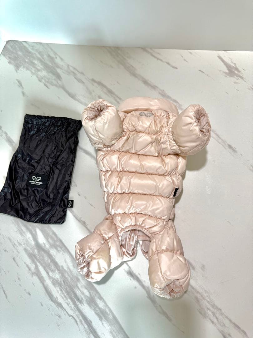 犬用ダウンジャケットS ピンク 収納袋付き　puppy angel