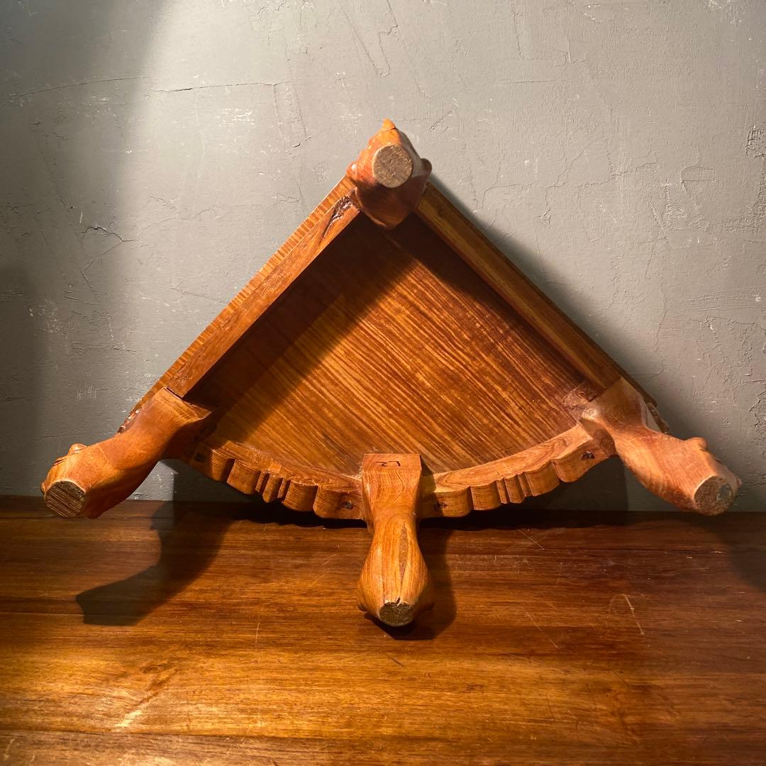 木彫 コーナーテーブル ヴィンテージ 猫脚 家具 花台 インテリア 海外