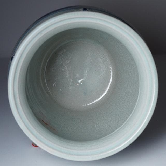 太仙窯　安南水指　共箱　塗蓋　茶道具　唐草絵　ベトナム