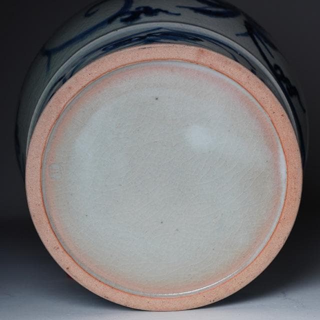 太仙窯　安南水指　共箱　塗蓋　茶道具　唐草絵　ベトナム