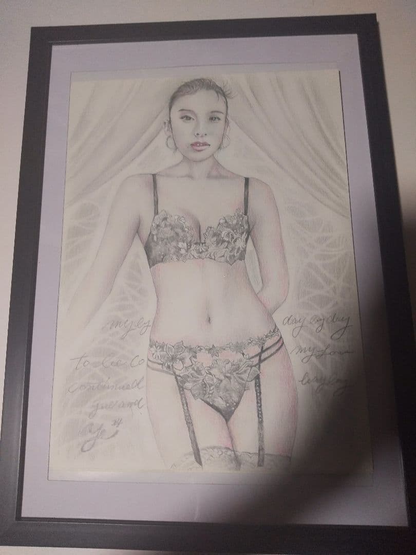 裸婦、美人画、絵画4号、朝の目覚めD山本英二、真作、肉筆、新品額縁、高塚省吾。