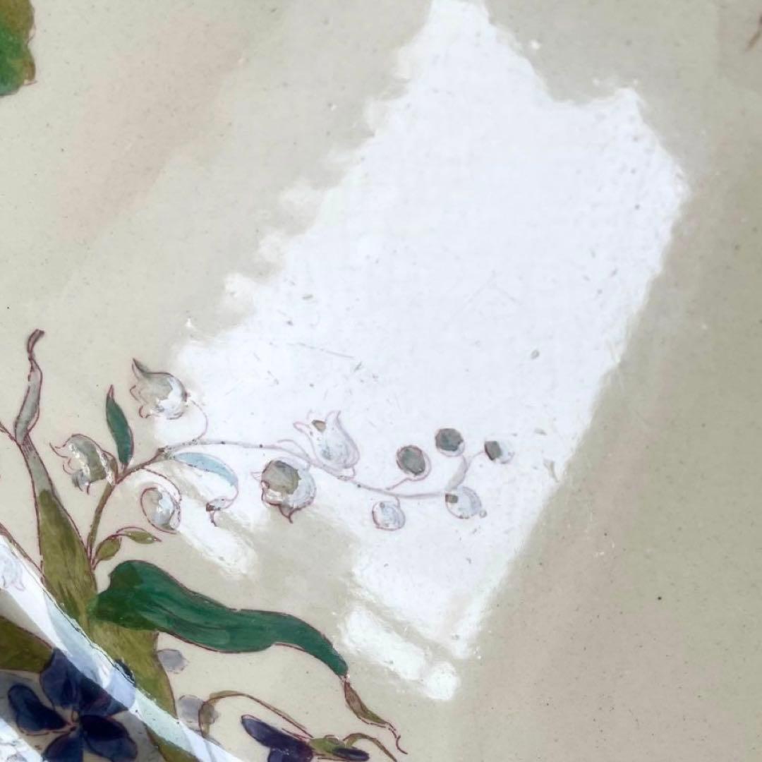 【レア】すずらんとスミレのプレート皿　ロンシャン　鈴蘭すみれフランスアンティーク