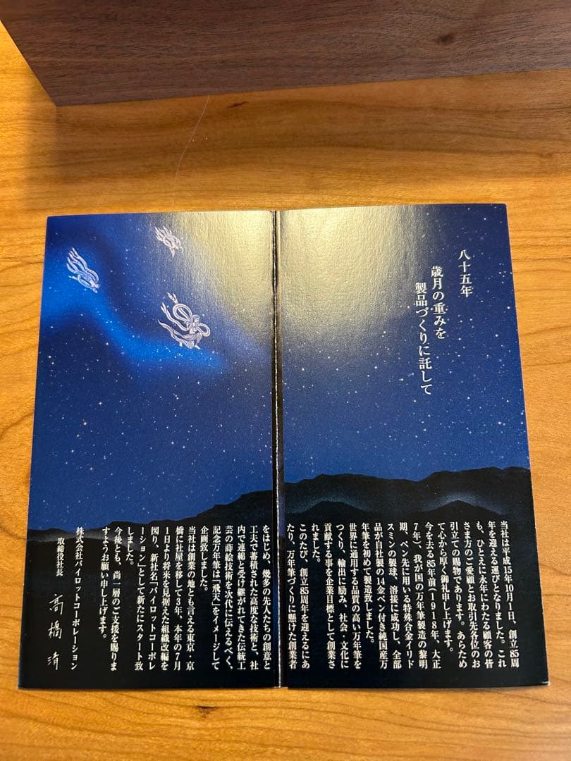 PILOT パイロット 万年筆 創立85周年記念 飛翔天人 中字　飛天