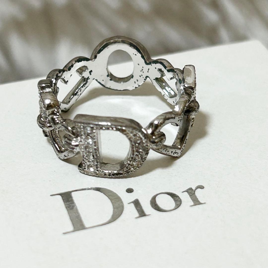 【良品】Christian Dior ディオール ラインストーン リング 指輪