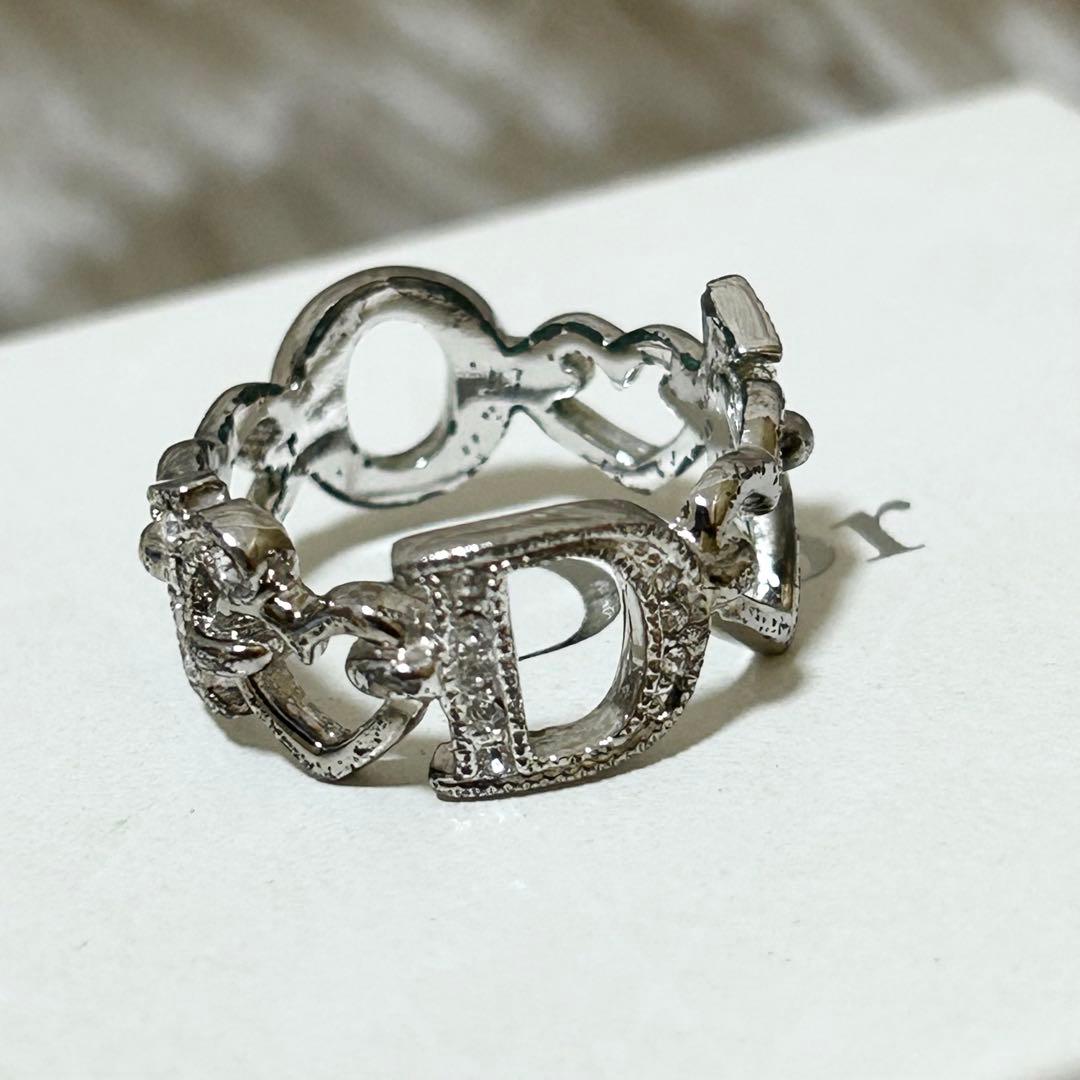 【良品】Christian Dior ディオール ラインストーン リング 指輪