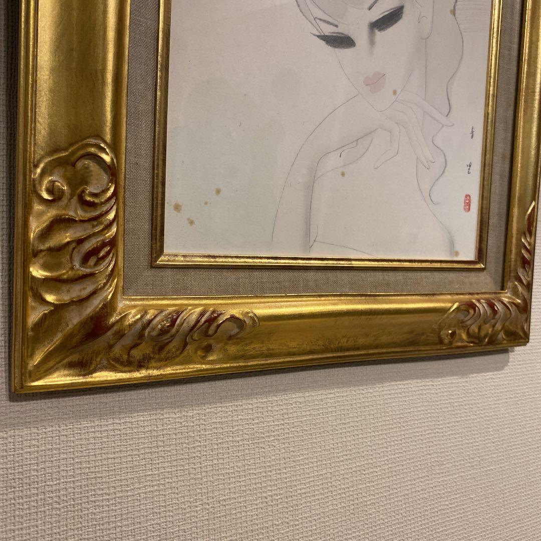 東郷青児　婦人像　真作