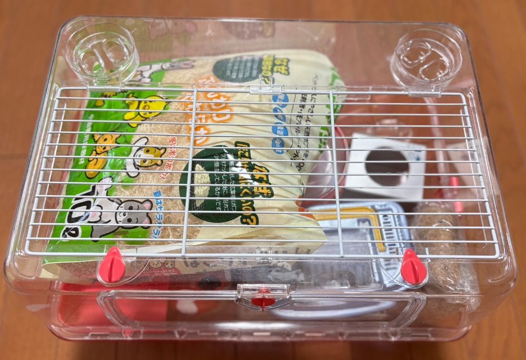 ハムスター飼育セット　ホイール付きケージ｜床材｜サークル｜キャリー他（ほぼ美品）