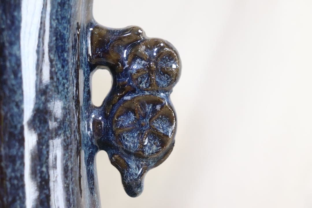 ※中国　鈞釉双耳瓶　送料込み0408