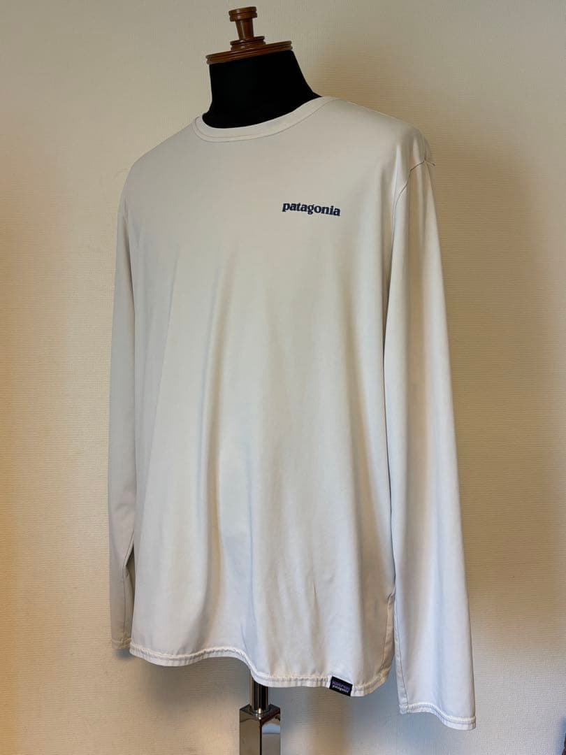 Patagonia/波タグ/ラッシュガード/ロンT/ナイロン/長袖/ホワイト/L
