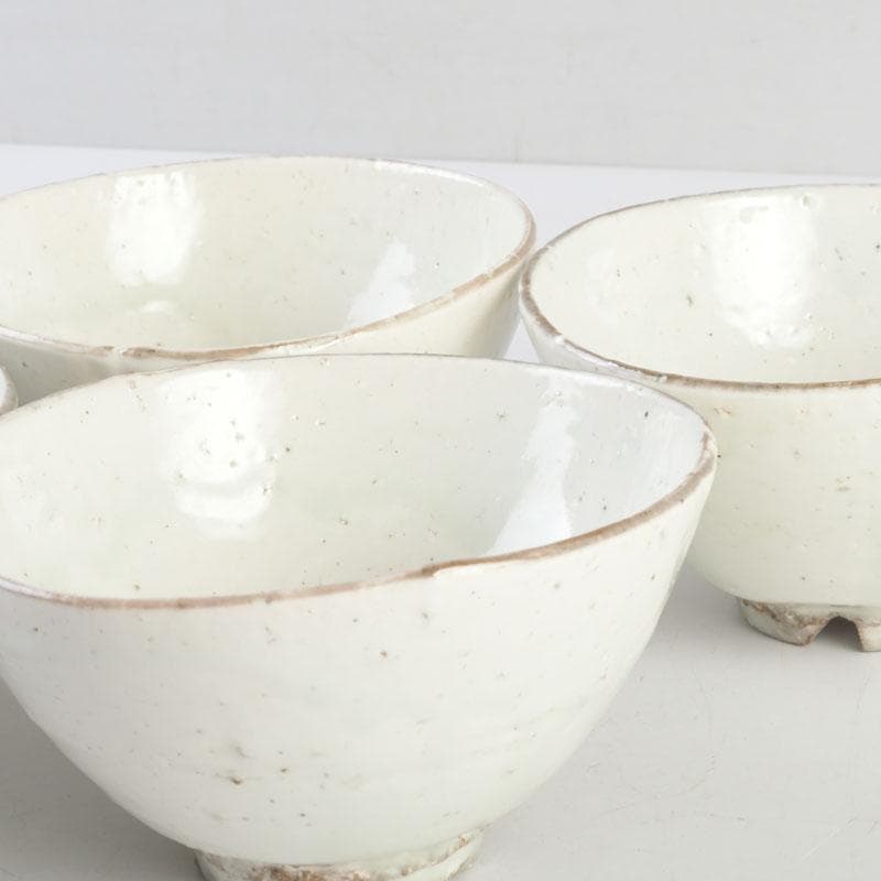 和食器　茶懐石　寿康窯　柳楽泰久作　粉引手　小鉢　五客　共箱　C　9333