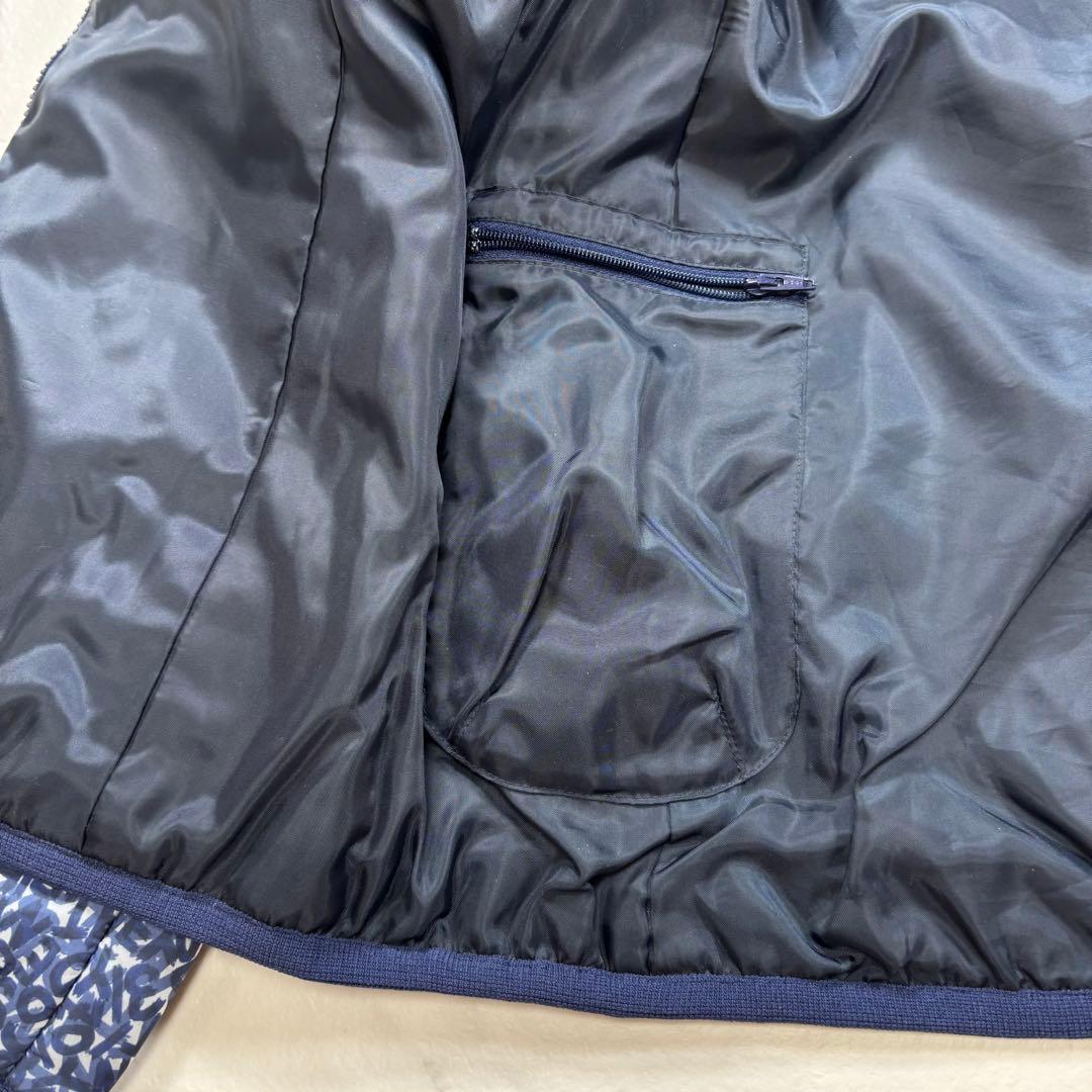 【美品】ZOY ゾーイ 中綿ジャケット ゴルフウェア 総柄 ロゴ 青 38