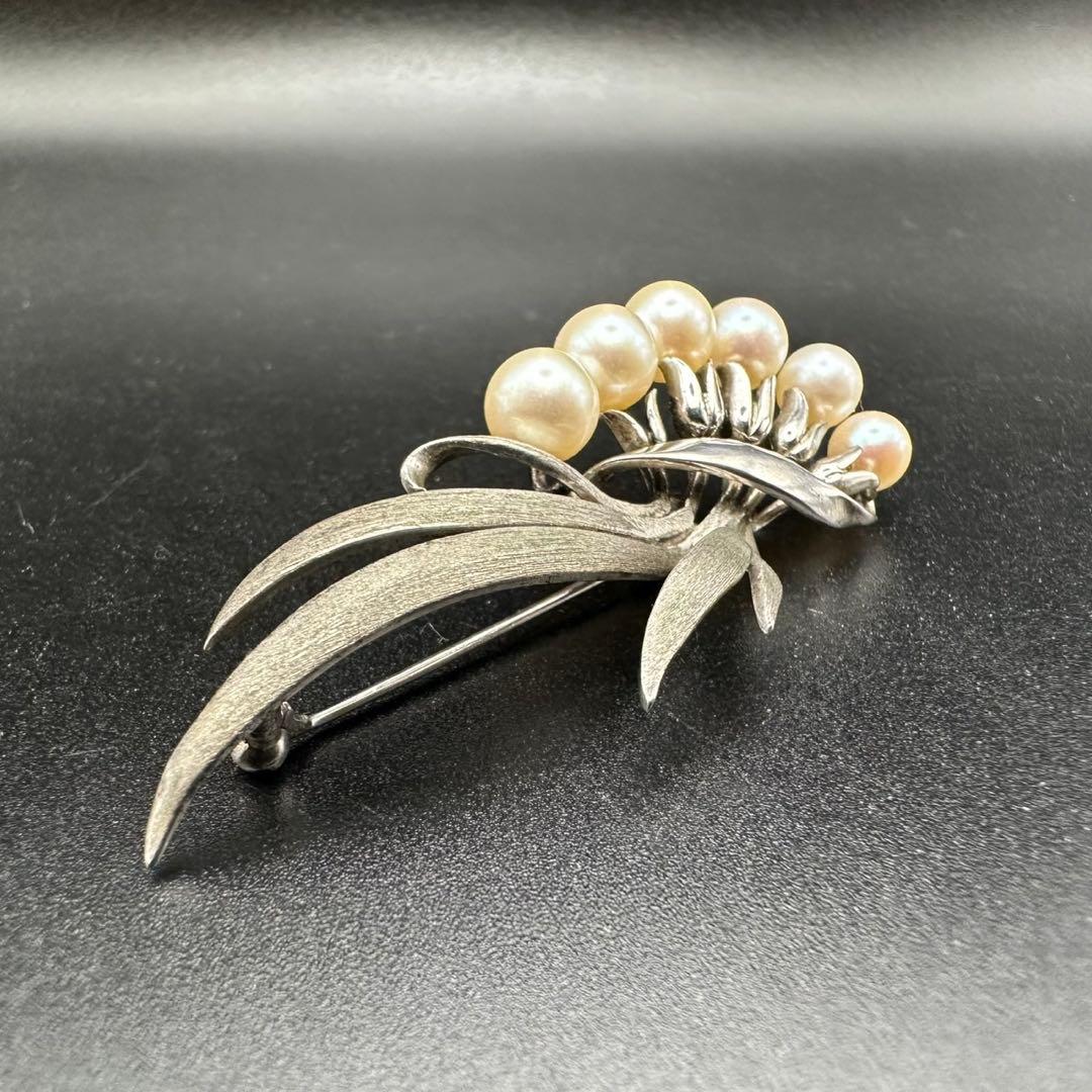 極美品✨　MIKIMOTO ミキモト　パール　ブローチ　ロゴ　刻印　1419