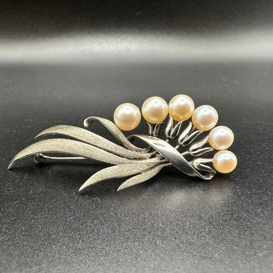 極美品✨　MIKIMOTO ミキモト　パール　ブローチ　ロゴ　刻印　1419