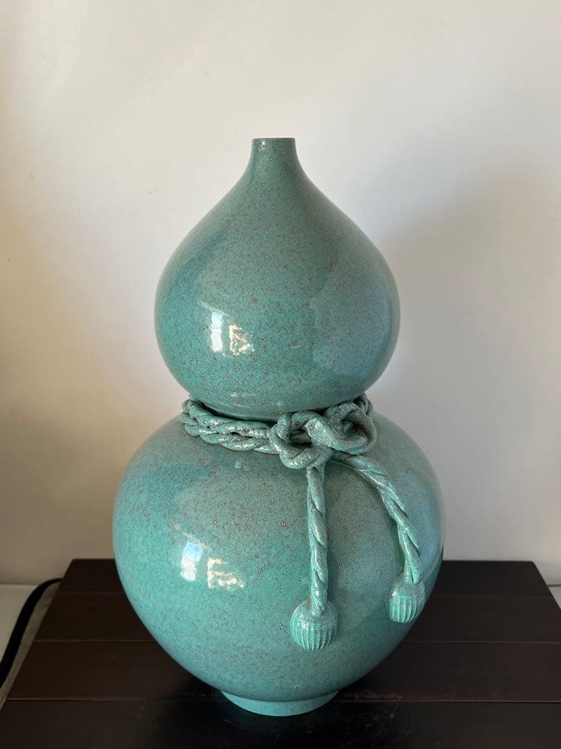 中国古美術・爐鈞釉瓢箪花瓶•【大清乾隆年製】在銘•文房具•清時代 W--32