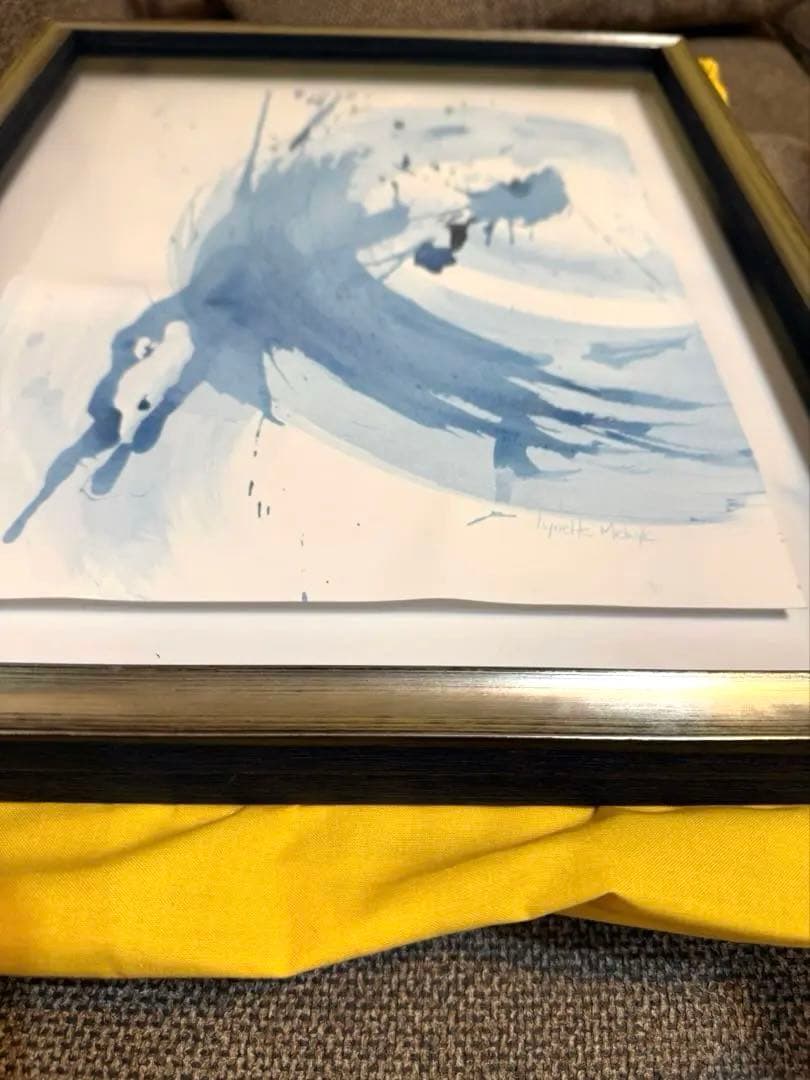 Lynette Melnyk リネット・メルニック原画 抽象画 ブルーアート額装