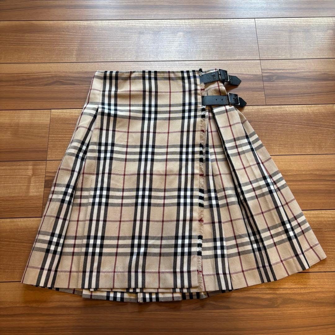 バーバリーロンドン ノバチェックプリーツスカートUSA6日本9号