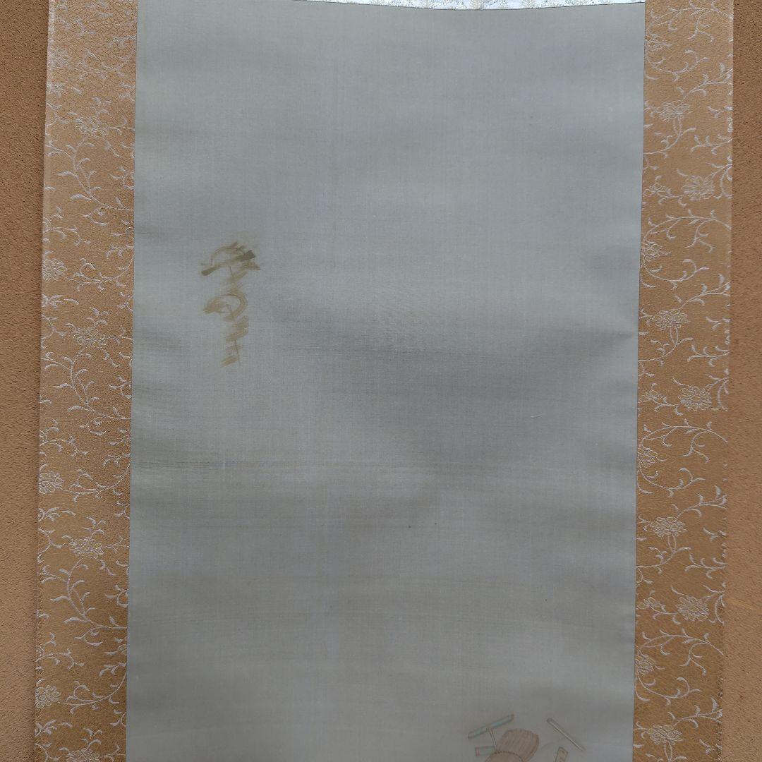 尾竹國観『紀文幼時』(紀伊国屋文左衛門少年期図)国観 掛軸/絹本/共箱/貴重