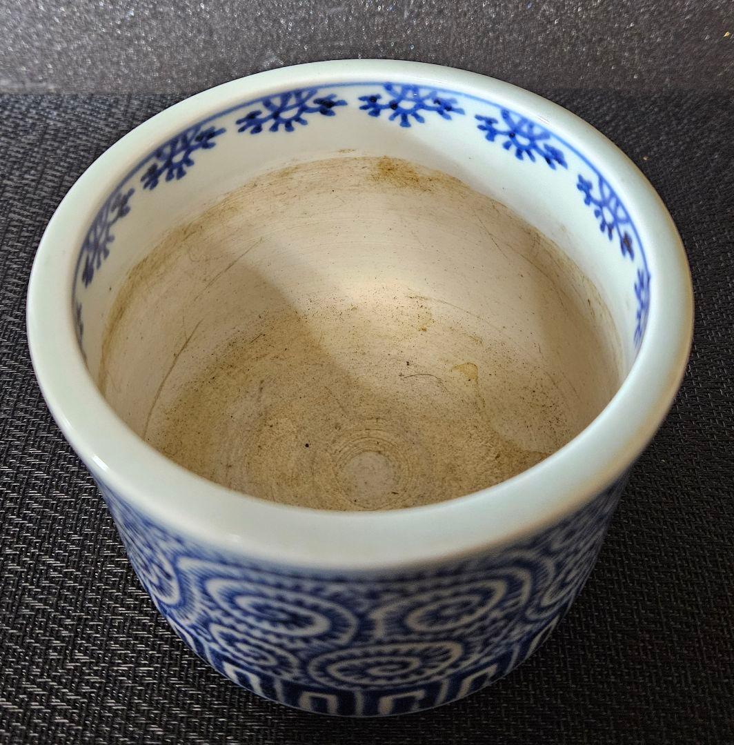 江戸時代後期　古伊万里　たこ唐草文様　 煙草盆　3点揃い　紫檀箱入　茶道具