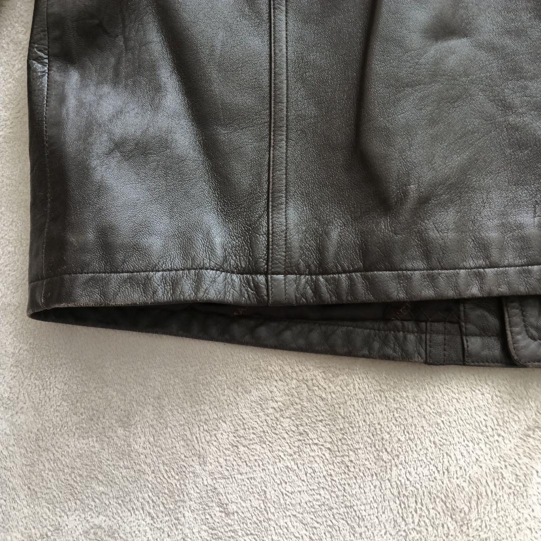 ピエールバルマン　ラムレザーコート ヴィンテージ　ブラウン　サイズLL