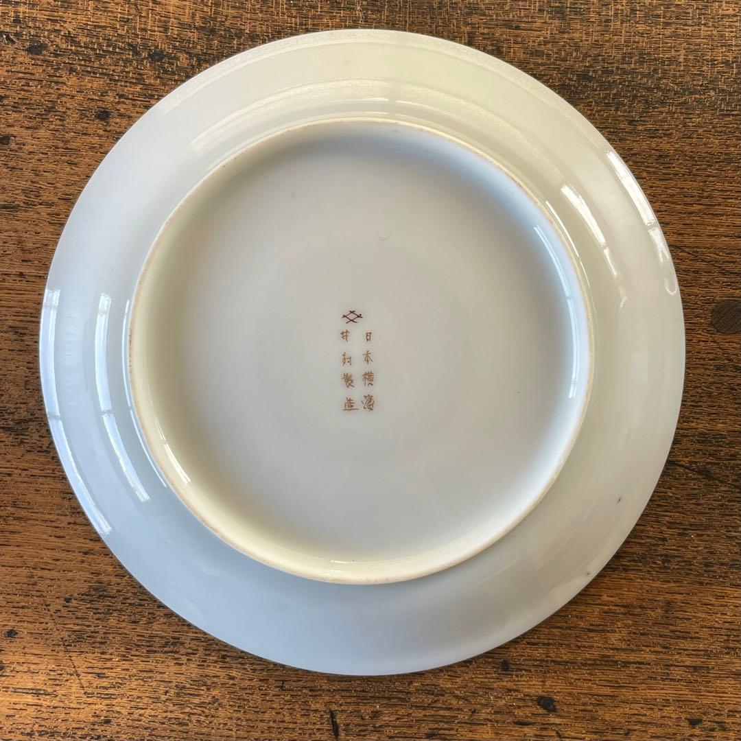 横浜焼 井村製 明治 輸出手 アンティーク カップ＆ソーサー 1客 富士 法師