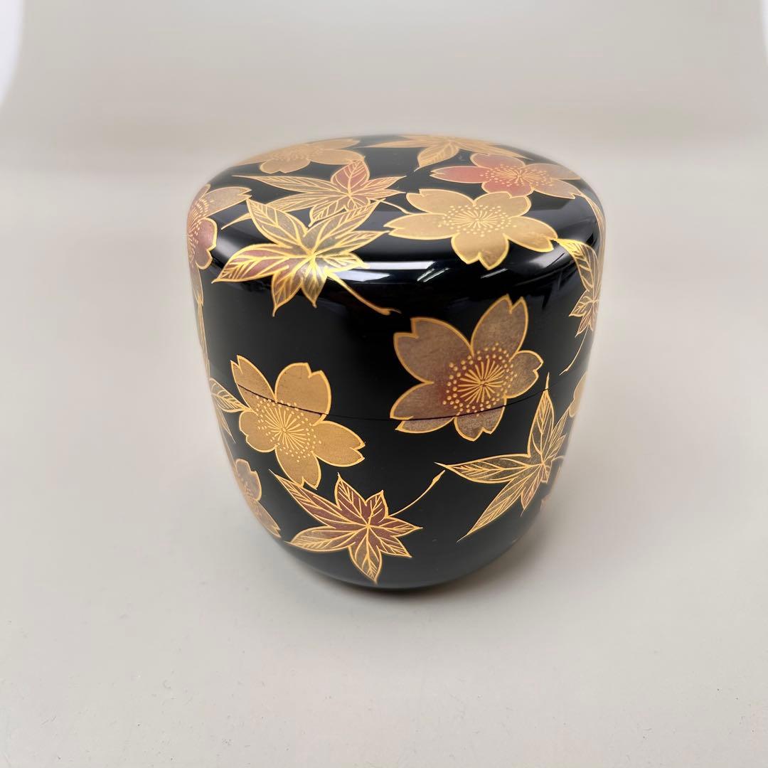 A046茶道具　棗　西條一斎　雲錦蒔絵大棗