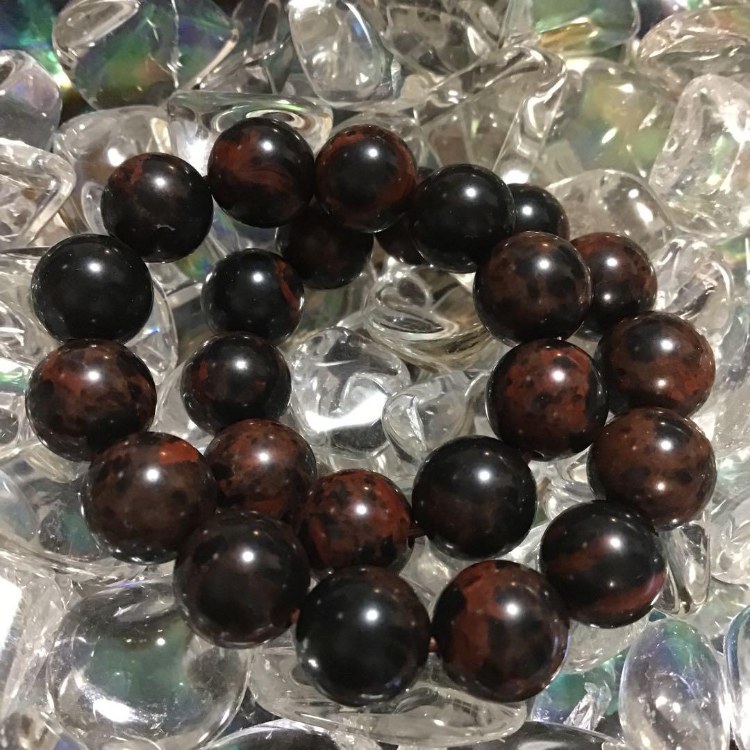 ヴァーミリオンオブシディアン 5A 鑑定書付 8mm パワーストーンブレスレット