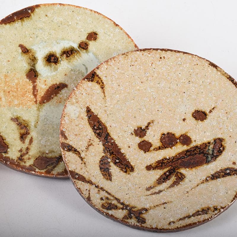 和食器　廣永陶苑　草花文　銘々皿　五客　共箱　二点まとめて　C　R8586