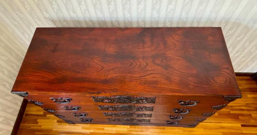 美品　岩谷堂箪笥　欅　4段チェスト　鍵付き