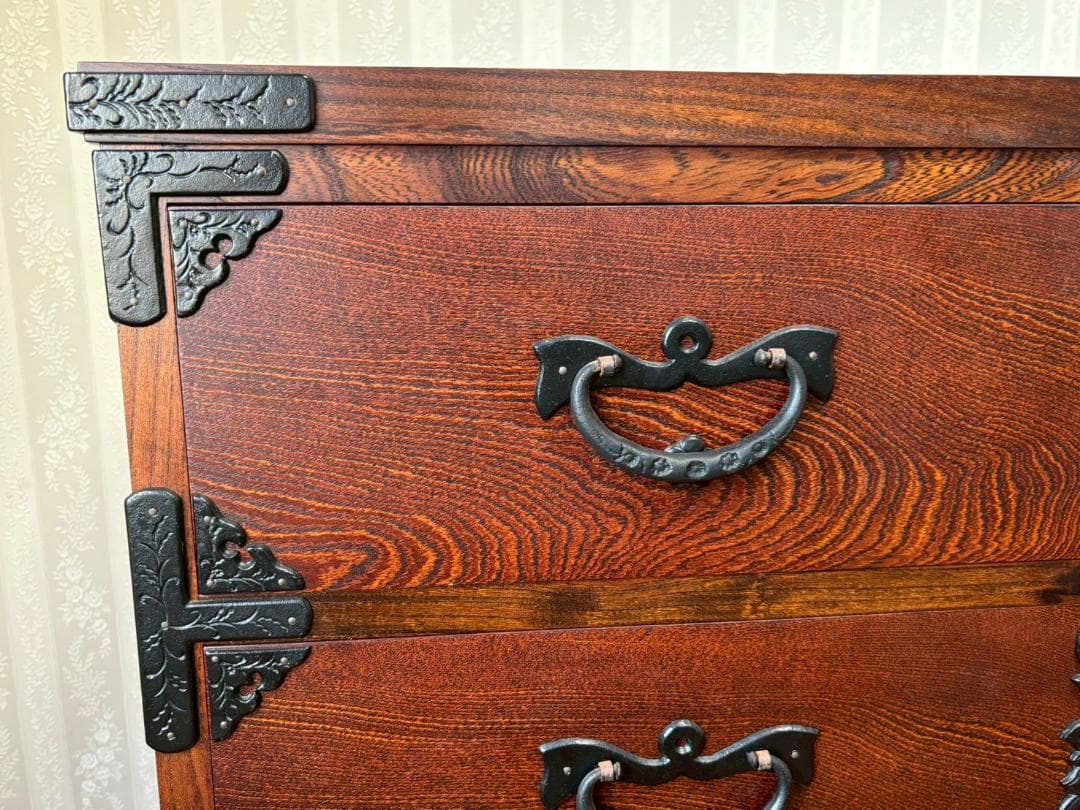 美品　岩谷堂箪笥　欅　4段チェスト　鍵付き